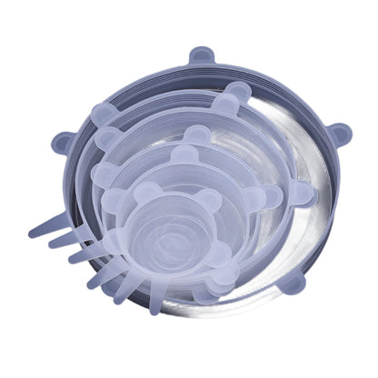 6pcs Silicone Stretch Lids for Food Storage-0